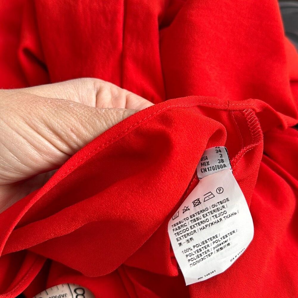 PINKO Daitarn Fluid Crepe Jumpsuit Red Size 2 US - Picture 9 of 11